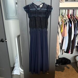 ASOS Navy Lace Maxi Dress